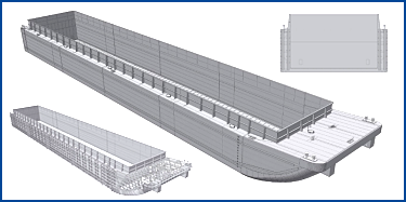 Barge CAD rendering